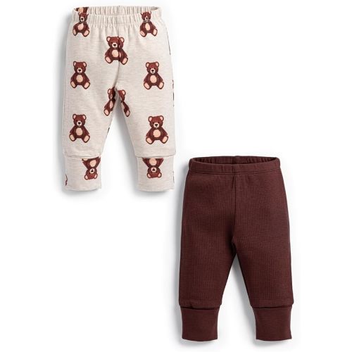 monica + andy Hello Baby Pants, Size 0-3 Months, Baby Teddy Bears, Organic Clothes for Girls and Boys, Sustainable Super Soft Fabric, Sizes for Preemie, Newborn & Infant