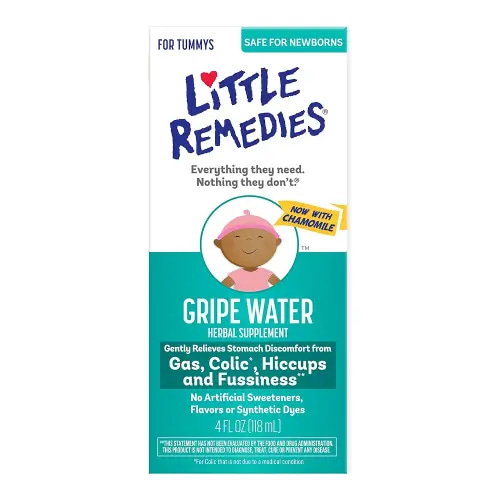 Little Remedies Gripe Water-No Alcohol, Sodium Bicarbonate, Artificial Color & Gluten Free-Safe for Newborns, 4 Fl. Oz (Pack of 1)