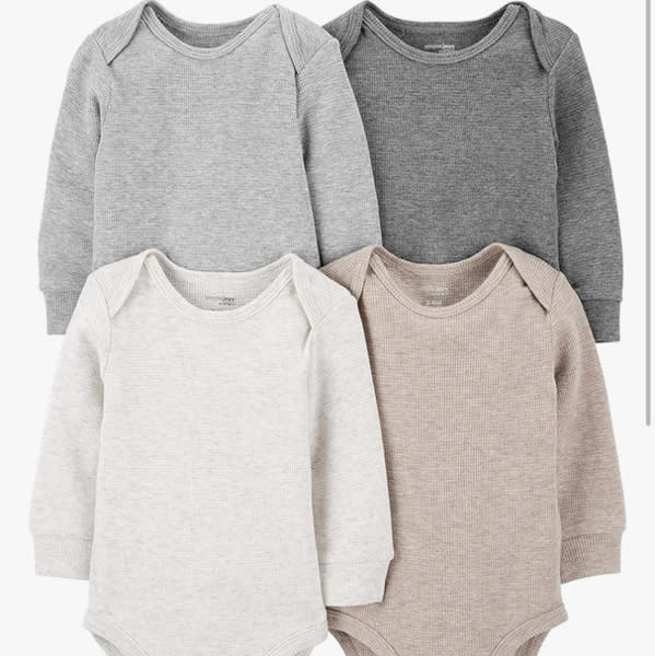 Simple Joys by Carter's Baby 4-pack Soft Thermal Long Sleeve Bodysuits