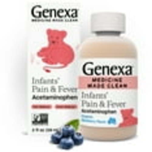 Genexa Infants’ Clean Pain & Fever Acetaminophen, Dye Free, Organic Blueberry, 2 fl oz