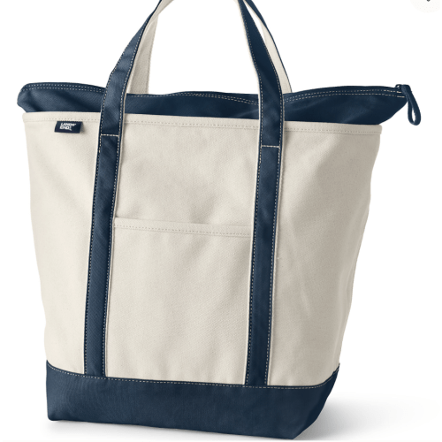 Large Natural 5 Pocket Open Top Canvas Tote Bag | Lands' End