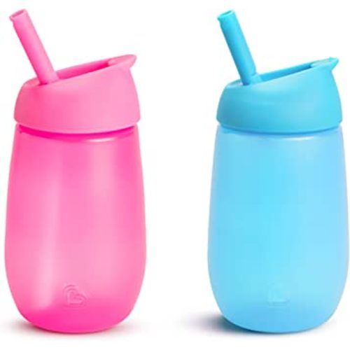 Munchkin® Simple Clean™ Toddler Straw Cup, 10 Ounce, 2 Pack, Pink/Blue