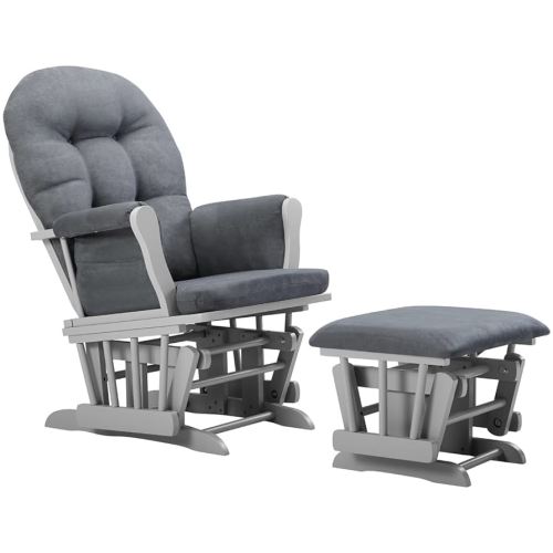 Angel Line Windsor Glider and Ottoman Cushion, Grey/Dark Grey