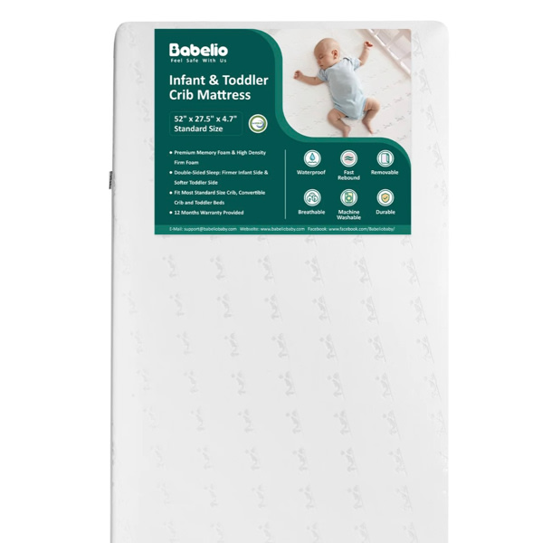 Breathable Dual-Sided Crib & Toddler Mattress | Babelio