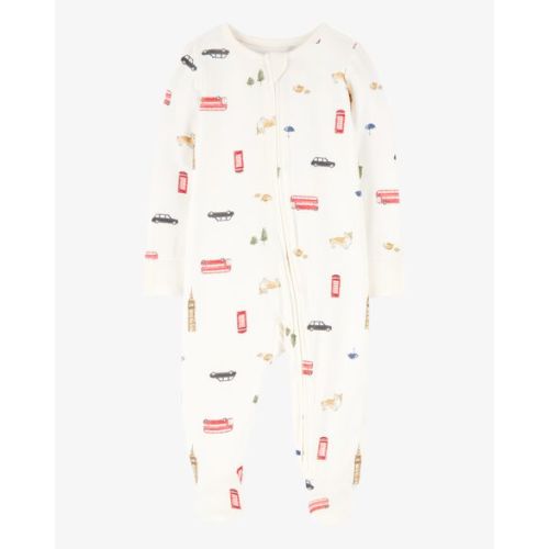 Baby London Print PurelySoft Sleep & Play Pajamas - Cream - Carter's | Carter's