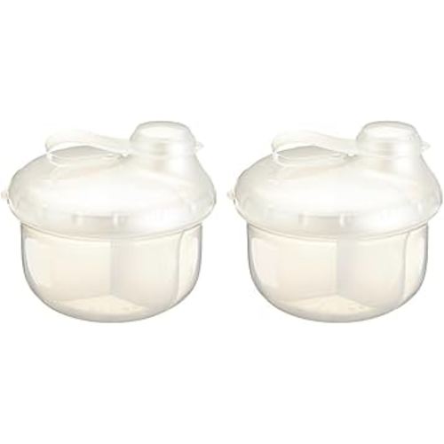 Nuby Milk Powder Dispenser, Colors May Vary, 3 Compartments (Pack of 2)
