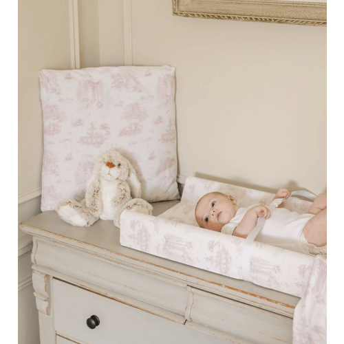Spring Toile Pink Contour Change Pad | The Gilded Bird – The Gilded Bird US
