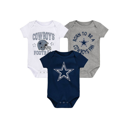 Dallas Cowboys Baby Navy Blue Born To Be SS 3 PK One Piece