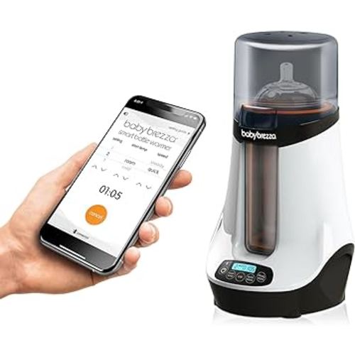 Baby Brezza Smart Baby Bottle Warmer, Breastmilk Warmer + Defroster - Only Brand with Different Temperatures for Breastmilk + Formula - Universal Fit for All Bottles + Milk Bags - Bluetooth Control