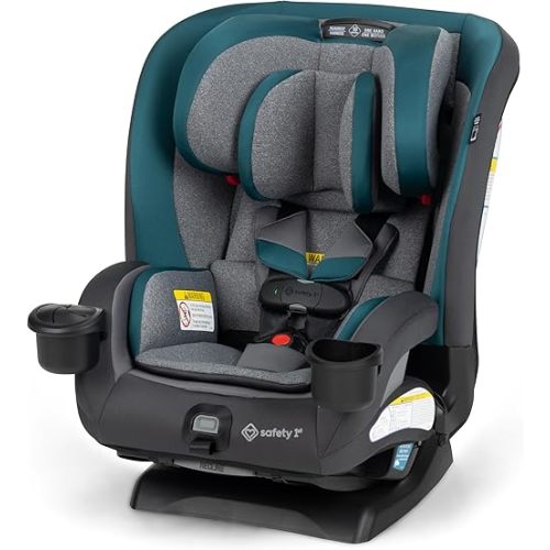 Safety 1st EverSlim 4-in-1 Convertible Car Seat, SecureTech Chest Clip, Ultra-Slim, 4-Mode Infant to Booster, Baby Car Seat, Fits 5-100 lbs, Memory Foam, Fiddlehead