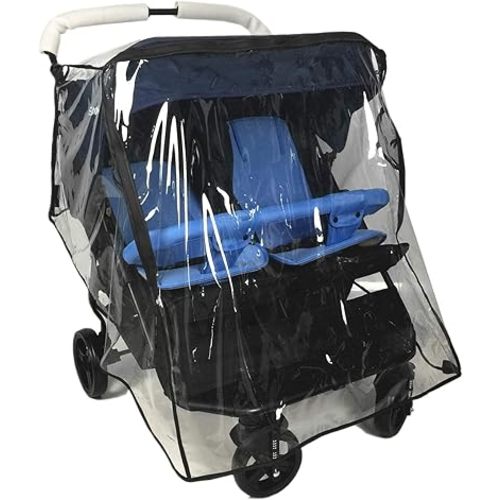 Stroller Rain Cover,Universal Rain Cover for Side by Side Baby Stroller, Double Stroller Cover for Rain and Wind,Baby Outdoor Activities Accessories.