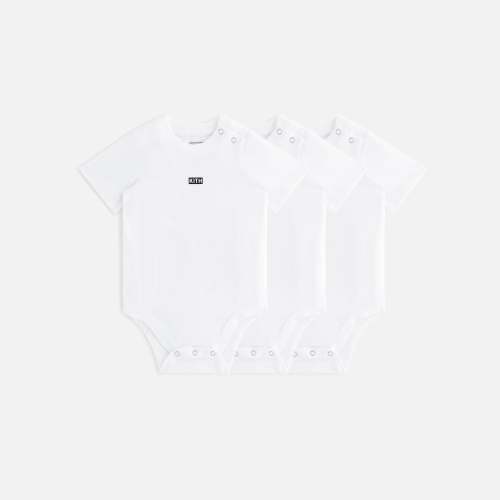 Kith Baby 3-Pack Short Sleeve Bodysuit - White