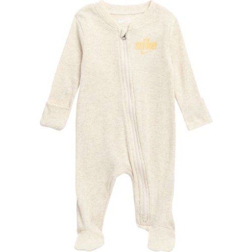 Nike Cotton Blend Ribbed Zip Footie 6M