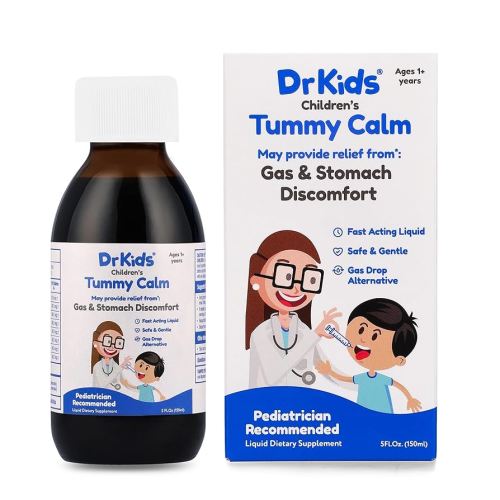 Dr. Kids Children’s Gas Relief & Upset Stomach Support, Alternative Gas Drops for Newborns & Kids, Safe & Gentle Oral Solution, Natural Constipation Relief, 5 Fl Oz (Pack of 1)
