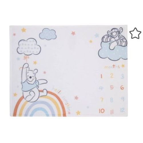 Disney Winnie The Pooh Milestone Blanket: Tigger-Themed Microfiber Baby Cover with Animal Patterns, 200 Thread Count