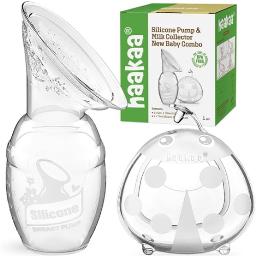 Amazon.com : haakaa Manual Breast Pump for Breastfeeding 4oz/100ml and Ladybug Milk Collector 2.5oz/75ml Combo, Food-Grade Silicone : Baby