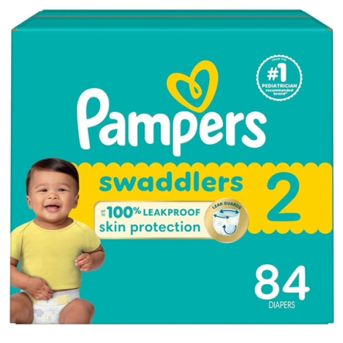Pampers Baby Diapers - Swaddlers - Size 2, 84 Count, Ultra Absorbent Disposable Infant Diaper