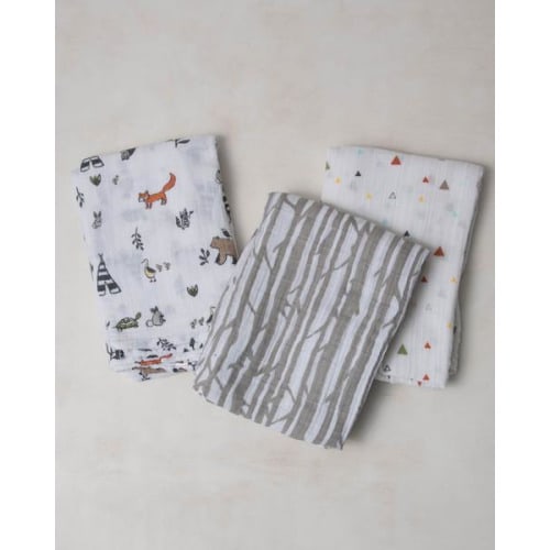 Little Unicorn 100% Cotton Muslin Swaddle Set-Forest Friends