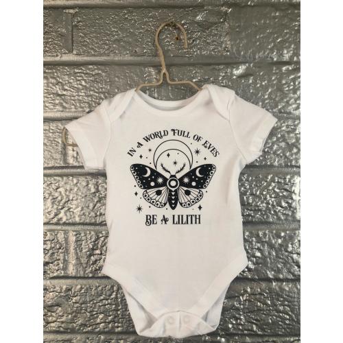 Goth girl baby vest, Goth inspired baby clothes, Lilith and vee, Goth girl baby announcement, gift for goth parents, alternate baby clothes