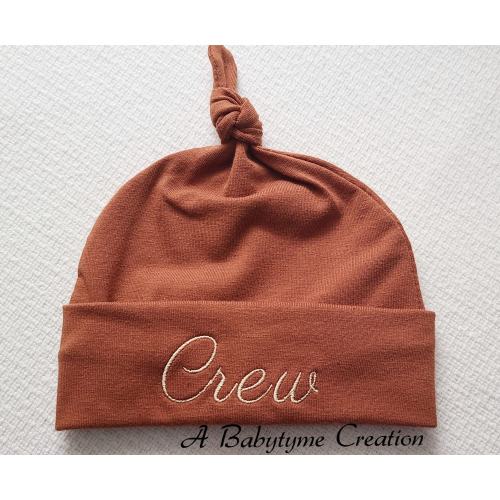 Personalized Newborn Baby Hat, Newborn Hospital Hat, Knotted Baby Hat, Newborn Name Hat, Embroidered Baby Hat, Personalized Baby Hat
