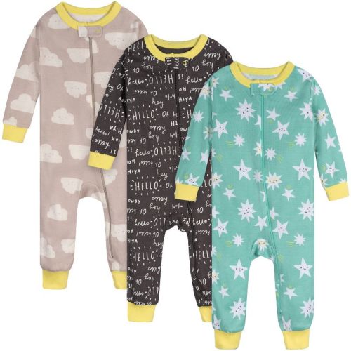 Onesies Brand Baby Neutral 3-pack Footless Unionsuits, Goodnight, 24 Months