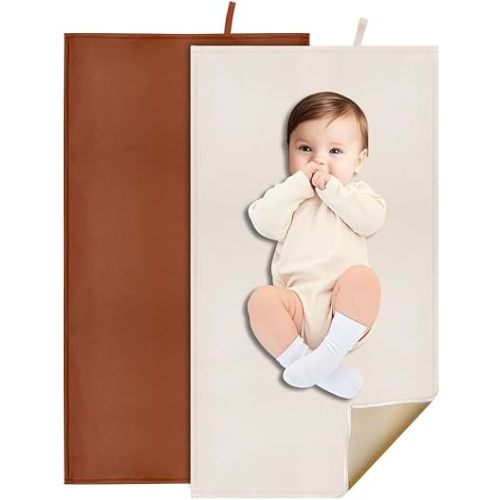 2 Pack Portable Baby Changing Mat, Soft and Easy to Wipe Diaper Changing Pad for Baby Travel or Home (67-07)