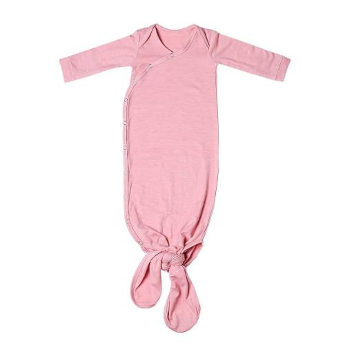 Copper Pearl Baby Gown - Knotted Newborn Sleepers for Baby Boy and Girl, Soft Stretchy Long Sleeve Infant Gowns with Bottom Tie and Hand Mittens, Perfect Hospital Coming Home Outfit (Darling)