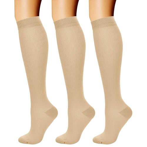 CHARMKING Compression Socks for Women & Men Circulation (3 Pairs) 15-20 mmHg is Best Support for Athletic Running Cycling