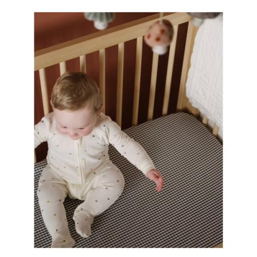 Gingham Crib Sheet - Indigo