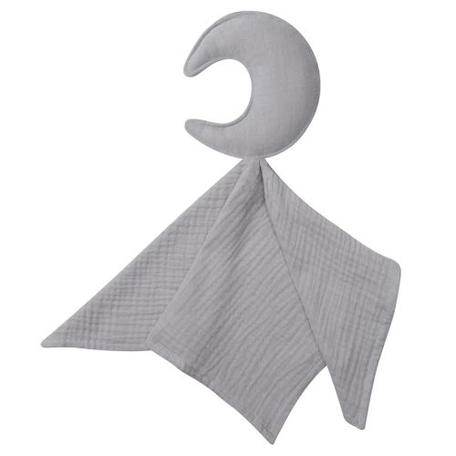 Newborn Baby Loveys Security Blanket Muslin Soft & Breathable, Grey, 15.5 inches by 15.5 inches, Unisex, Modern Moon Pattern, 100% Muslin Cotton, Machine Washable