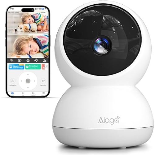 Indoor Camera, 3K HD Indoor Security Camera, 360° Pan/Tilt Pet Camera, 2-Way Audio, Siren, Night Vision, Baby/Pet Monitor with Phone App 2.4G and 5G WiFi, Compatible Alexa and Google Assistant