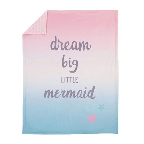NoJo Sugar Reef Mermaid Super Soft Ombre Baby Blanket, 30x40 Inch (Pack of 1)