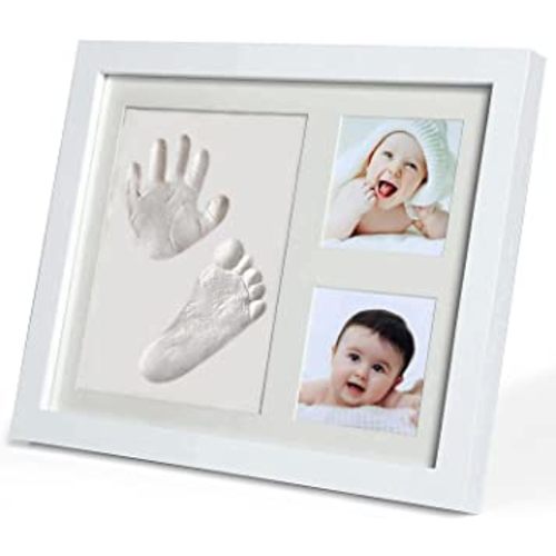PewinGo Baby Footprint Kit, Baby Hand and Footprint Clay Kit with a Wooden Picture Frame for Baby Boys Girls,Baby Gifts,New Parent,Grandparent,Baby Shower