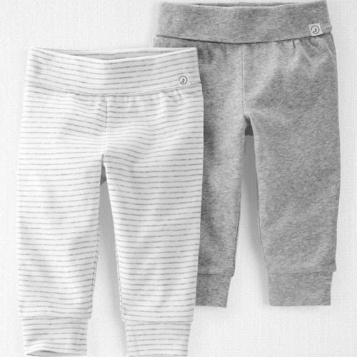 Stripe, Heather Grey Baby Organic Cotton Grow-With-Me Joggers | Carter’s Oshkosh Canada