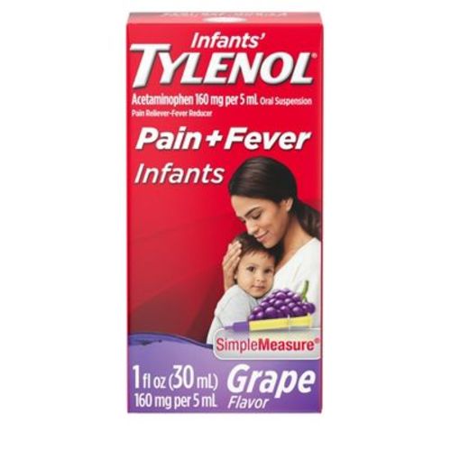Infants' Tylenol Pain Reliever And Fever Reducer Liquid Drops - Acetaminophen - Grape - 1 Fl Oz