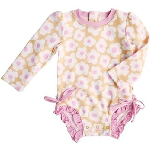 Caden Lane Long Sleeve Rash Guard, UPF 50+, Quick-Drying, Sun & Chlorine Resistant Beachwear for Infants, Toddlers and Kids