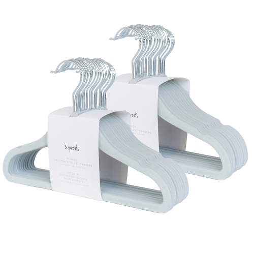 3 Sprouts Baby Velvet, Non-Slip Clothes Hangers - Pack of 30 - Blue