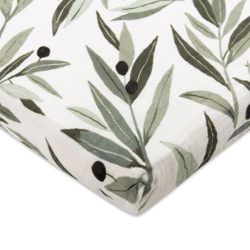 Babyletto Olive Branches Muslin All-stages Midi Crib Sheet