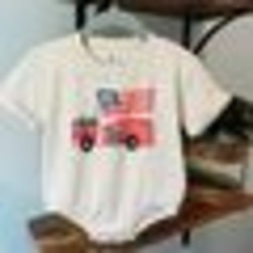 USA Firetruck Patriotic, Comfy, Bubble, Tshirt