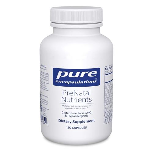 Pure Encapsulations PreNatal Nutrients - for Pregnancy & Lactation - Aids Energy & DNA Development* - with Folate, Choline & Iron - Gluten Free & Non-GMO - 120 Capsules