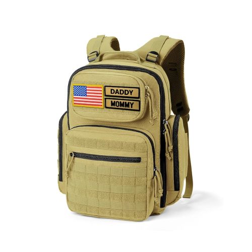 MIRACOL Mens Military Diaper Bag: Tactical Style with MOLLE System for Military Gear Enthusiast Dads - Large Capacity & Insulated Pockets for Outdoor Adventures Hiking Camping (Tan)