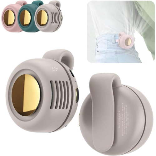 Portable Silent Mini Bladeless Electric Fan Clip On,Mini Bladeless Fans with Clip,3 Speeds Hands-Free Small Whirlwind Bladeless Fan Neck Fans,Rechargeable Tiny Fan Clips On Shirt (White-1pcs)