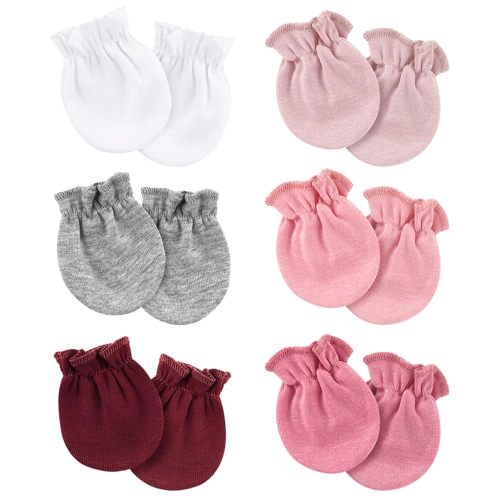 Newborn Baby Mittens No Scratch Cotton Elastic Wrist Gloves Infant Toddler Mittens for Baby Boy Girl 0-6 Months