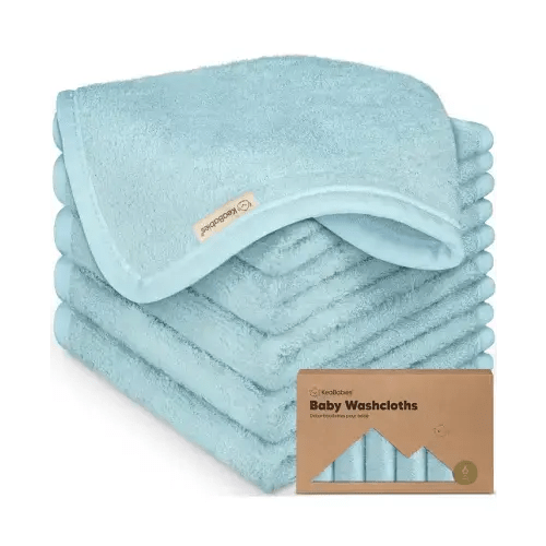 6pk Deluxe Baby Washcloths, Organic and Soft Baby Wash Cloth, Baby Bath Towel, Face Cloths