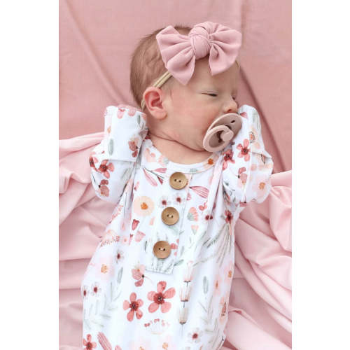 Wren's Wildflower Newborn Baby Knot Gown & Hat