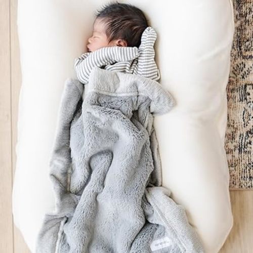 Gray SARANONI Security Blankets for Babies Super Soft Boutique Quality Lush Luxury (Mini 15" x 20", Gray)