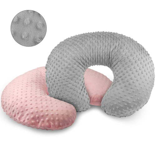LNKOO 2 Pack Nursing Pillow Cover Plush Breastfeeding Pillow Slipcover Girl and Boy,Ultra Soft Snug Fits On Infant Nursing Pillow Infant Feeding Cushion Cover