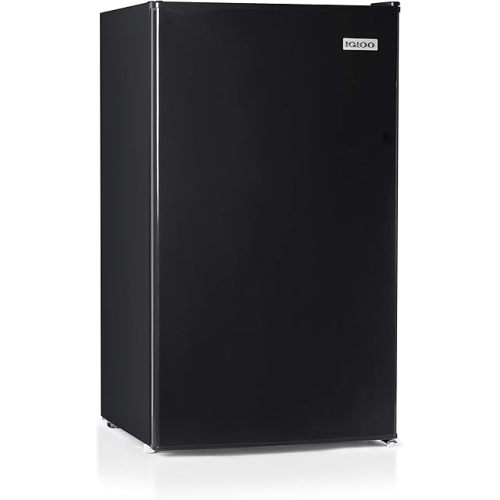 Igloo 3.2 Cu.Ft. Single Door Compact Refrigerator with Freezer - Slide Out Glass Shelf, Perfect for Homes, Offices, Dorms - Black