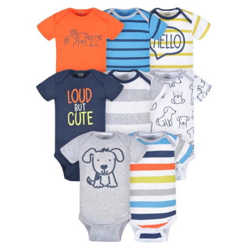 Onesies Brand Multipack Infant Boy Short Sleeve Bodysuits, 8-Pack, Sizes Newborn-12 Months