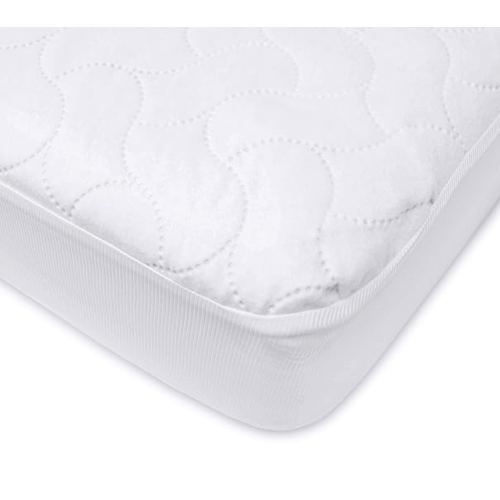 American Baby Company Waterproof Fitted Crib and Toddler Mattress Protector, Quilted and Noiseless Crib & Toddler Mattress Pad Cover, White, 52"x28"x9"